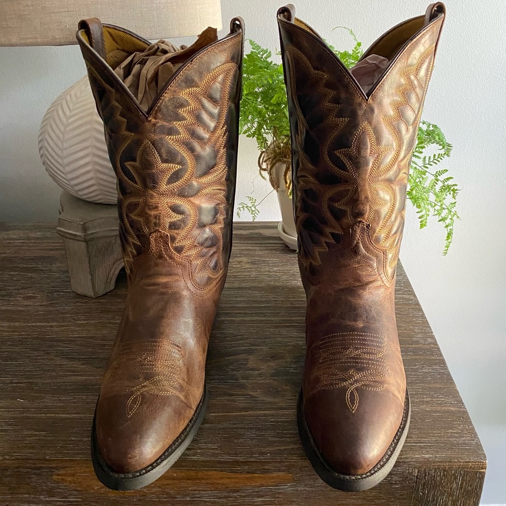 Laredo Mens‎ Breakout 12” Leather Western Cowboy Boots 11.5D Rust Brown - Picture 3 of 15